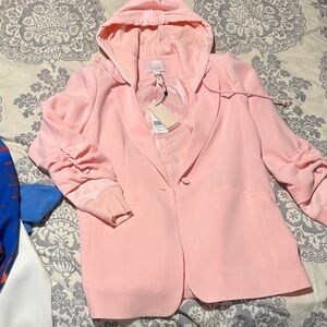 Cinq à Sept Pink Hooded Blazer